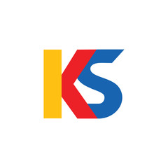 letters ks colorful logo vector