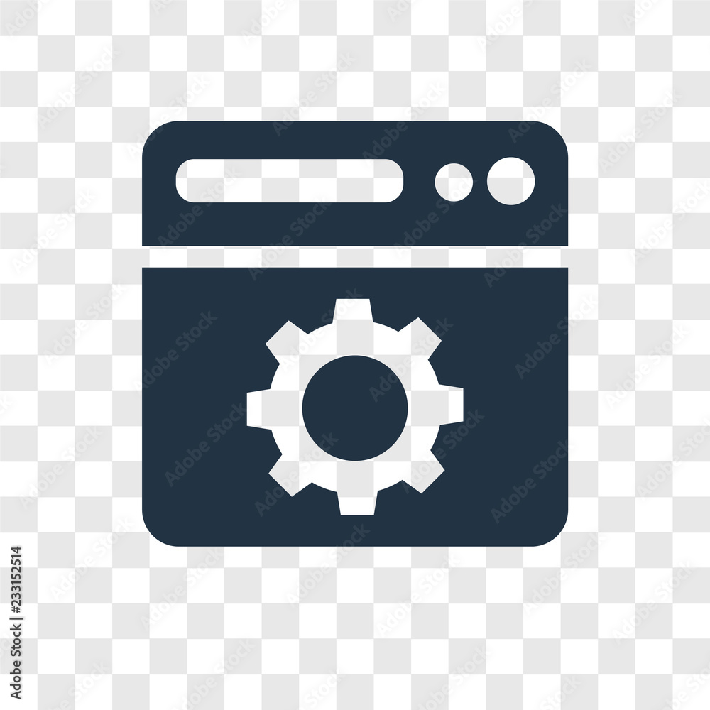 Poster browser vector icon isolated on transparent background, browser transparency logo design