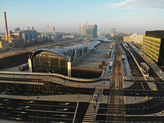  Łódź, Poland- view of the train station.
