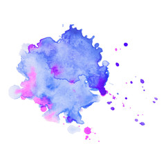 Abstract art hand paint isolated Watercolor stain on white background. Watercolor banner