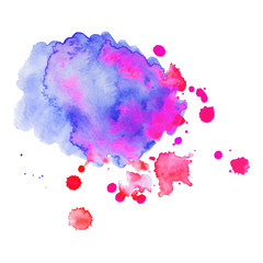 Abstract art hand paint isolated Watercolor stain on white background. Watercolor banner