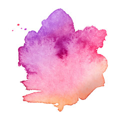 Abstract art hand paint isolated Watercolor stain on white background. Watercolor banner