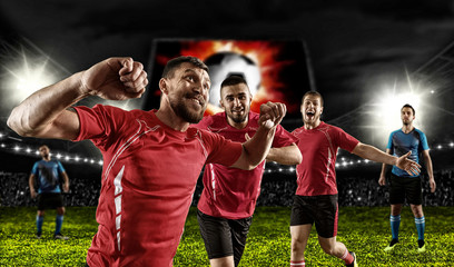 Soccer player on stadium celebrating a goa © Andrey Burmakin