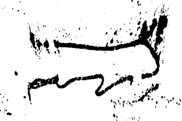 Obraz premium Ink grunge drops texture. Black hand drawn splashes and stains on white background.