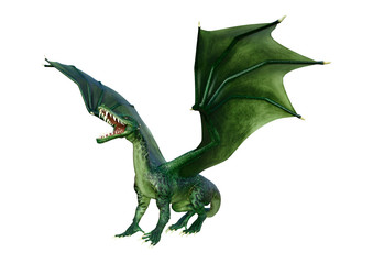 Fototapeta premium 3D Rendering Fairy Tale Dragon on White