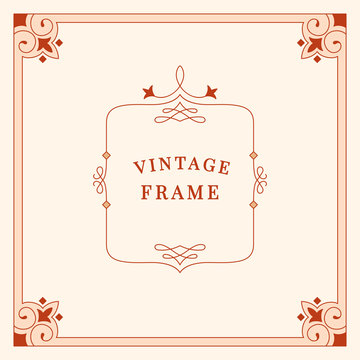 Flourishes vintage ornament frame illustration