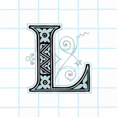 English alphabet letter L icon isolated