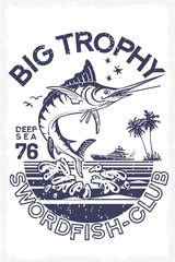Swordfish Ocean Large Trophy Vector