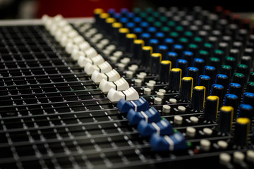 Closeup Professional Audio Mixing Console