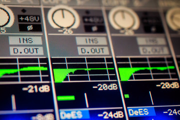 Digital Audio EQ Mixing Desk Display