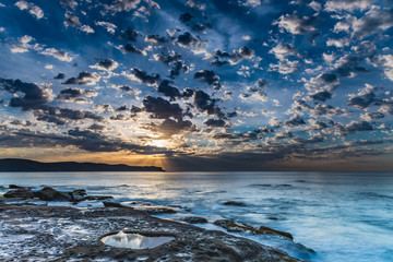 Sunrise Seascape with Clouds