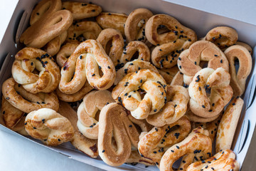 Turkish Salty Pastries / Traditional Salted Cookies with Black Sesame Seeds / Cumin