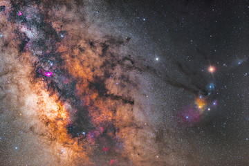 Colorful galactic core, center of the Milky Way