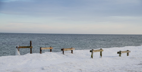 Beach at wintertime in Denmark