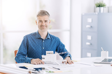 Professional architect posing in the office