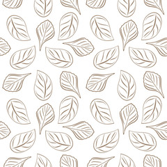 Seamless outlined leafy background for wrap design
