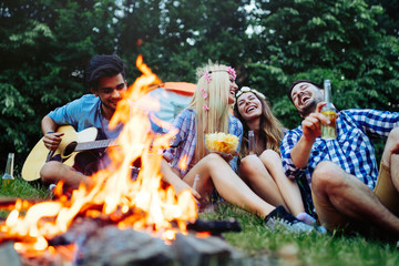 Fototapeta premium Beautiful young women spending time in nature