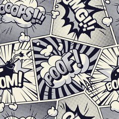 Comic monochrome seamless pattern © DGIM studio