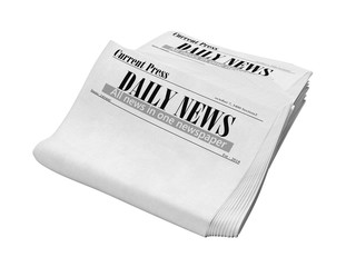 empty newspaper in stack 3d render on white no shadow
