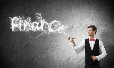 Conceptual image of young businessman.