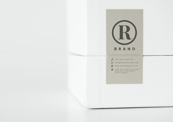 Simple white packaging box mockup