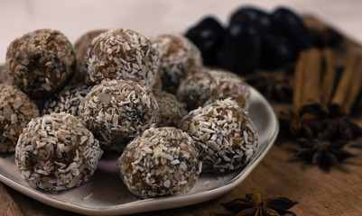 Vegan sweet delicious candy. Raw sweet ball