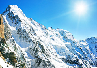 Fototapeta premium Mountain peak Everest. Highest mountain in the world. National Park, Nepal.
