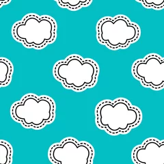 Plexiglas foto achterwand Vector seamless pattern in pop art style. Clouds © Olga