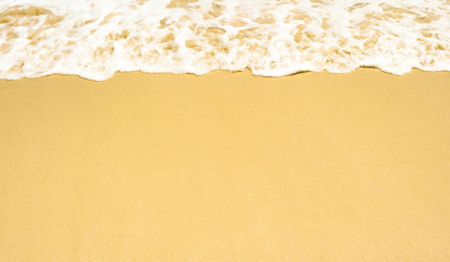 Beach and beautiful tropical sea. Warm summer sea with blue water. White clouds on a blue sky over summer sea.  Tropical sea relax.