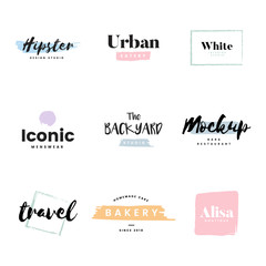 Collection of logos and branding vector