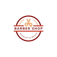 Barber shop logo design illustration