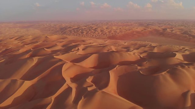aerial view of Liwa desert in Abu Dhabi, part of Empty Quarter desert