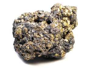 Natural untreated pyrite stone metallic shine macro