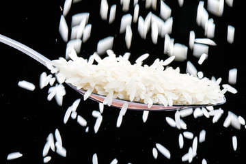 Spoonful of raw rice