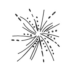 Obraz premium firework festive icon vector sketch. isolated object