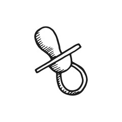 pacifier icon vector. isolated sketch object