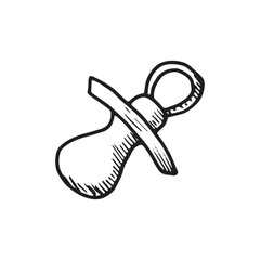 pacifier icon vector. isolated sketch object