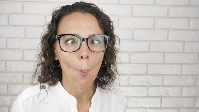 Funny girl with glasses