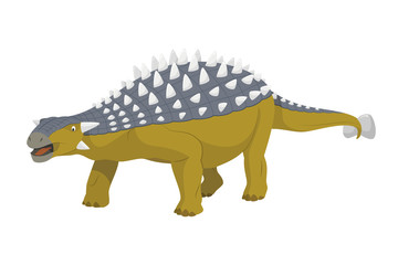 Ankylosaurus vector illustration isolated in white background. Dinosaurs Collection.