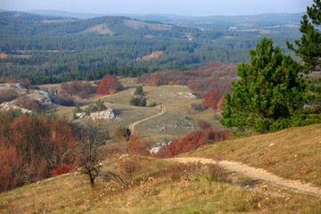 Beautiful autumn view of Ai-Petri plateau in Crimea