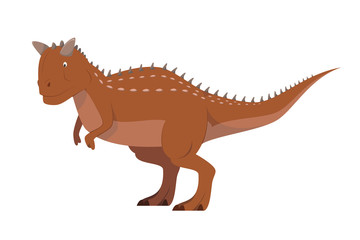 Fototapeta premium Ilustracja wektorowa Carnotaurus na białym tle w tle. Kolekcja dinozaurów.