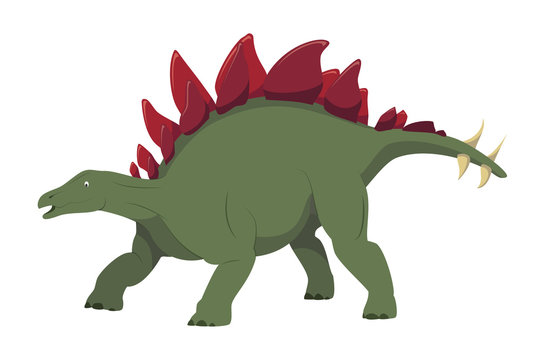 Stegosaurus vector illustration isolated in white background. Dinosaurs Collection.