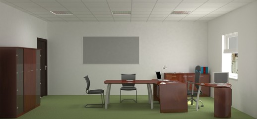 office, interior visualization, 3D illustration
