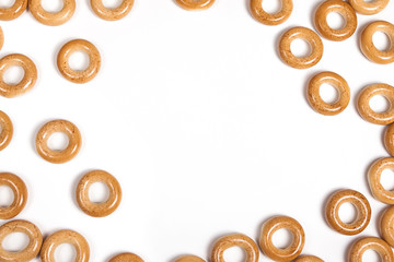 little bagel on white close up space for text