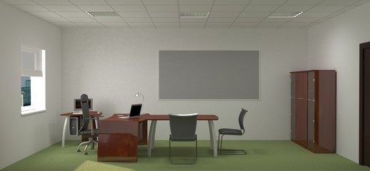 office, interior visualization, 3D illustration
