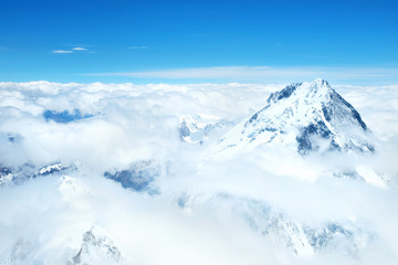 Fototapeta na wymiar Mountain peak Everest. Highest mountain in the world. National Park, Nepal.
