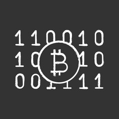 Binary code chalk icon