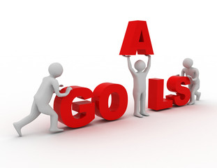 Human Goal Success Purple High . 3d rendered illustration