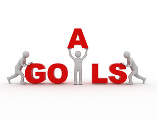 Human Goal Success Purple High . 3d rendered illustration