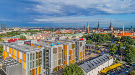Panoramic aerial view of Riga, capital of Latvia